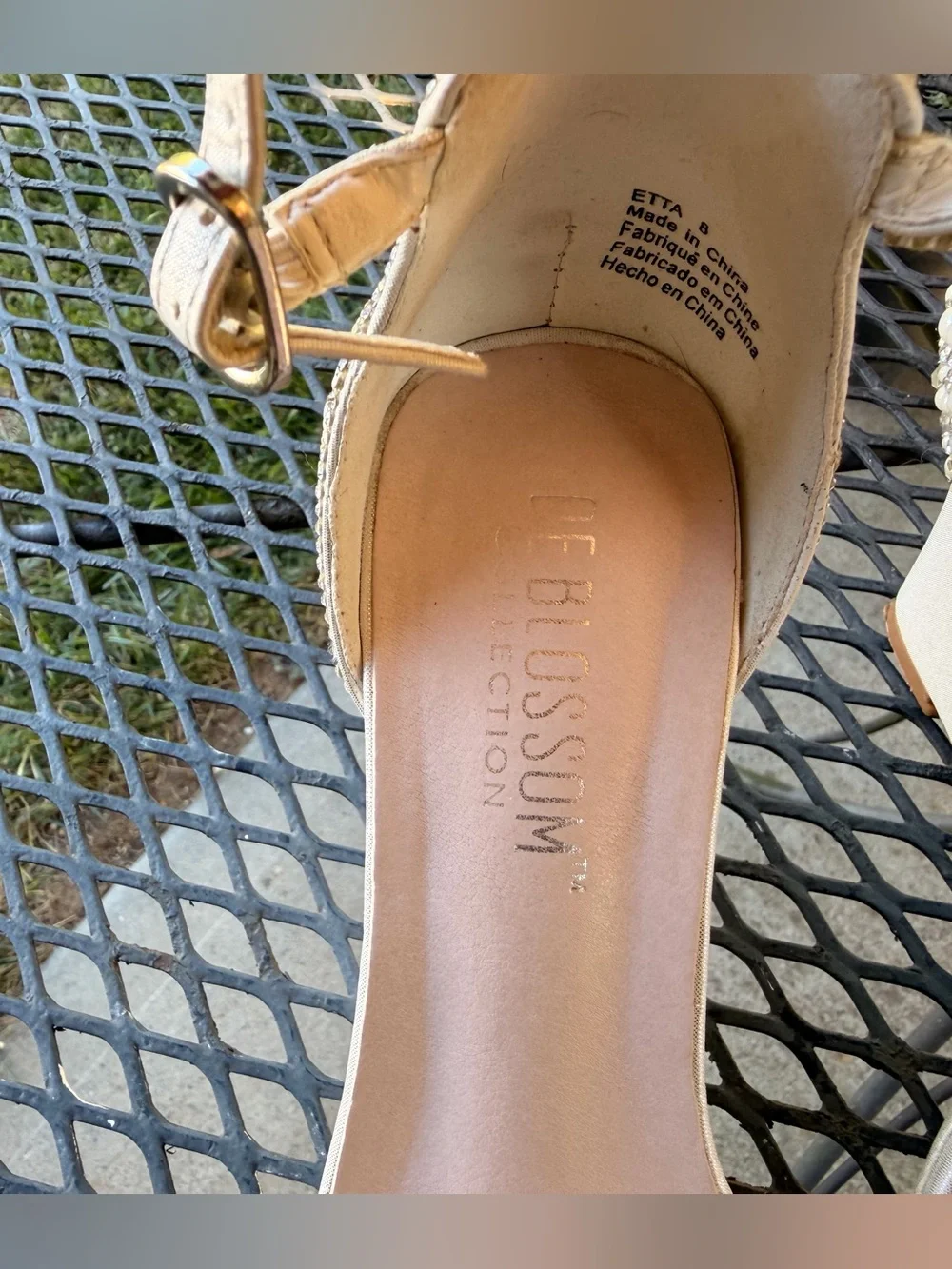 Rhinestone and pearl wedges size 8